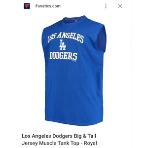 Men's Los Angeles Dodgers Big & Tall Jersey Muscle Tank Top - Royal Blue 6xl